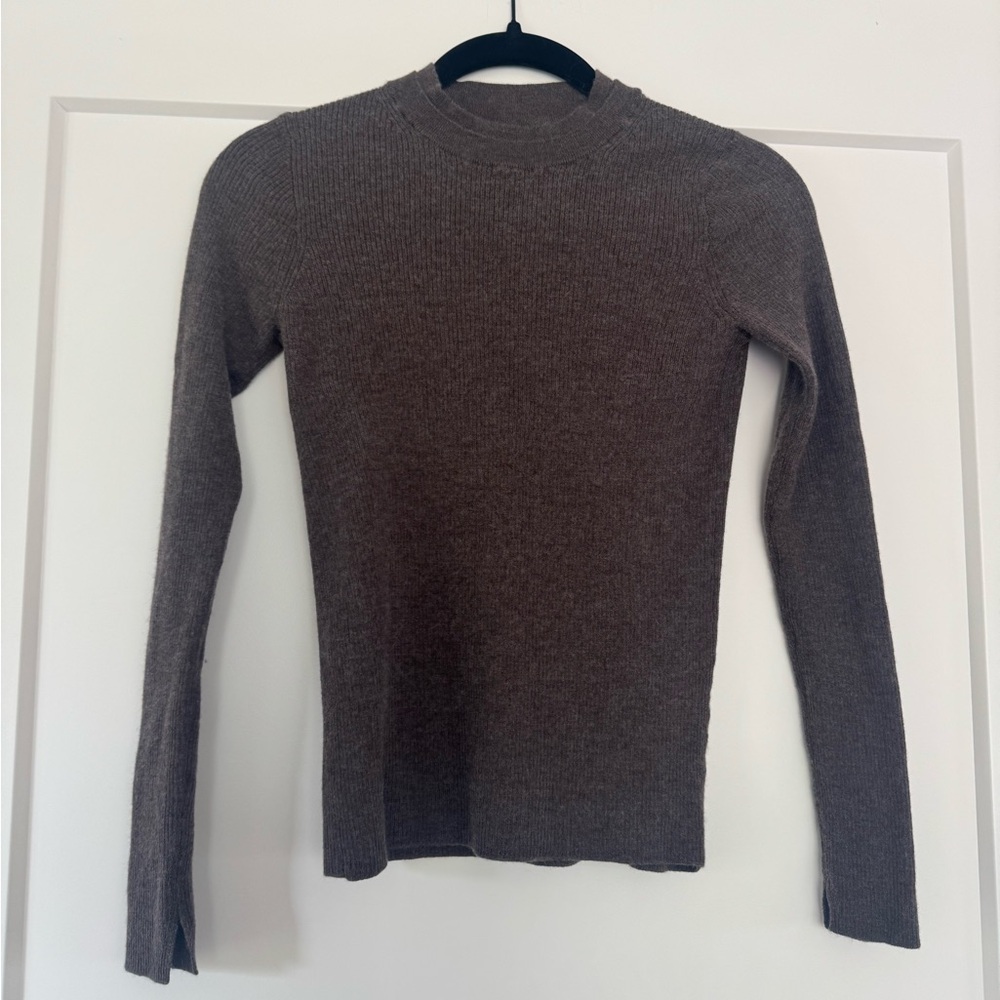Madewell Double Layered Crewneck in Merino-Silk Blend - Tan Medium